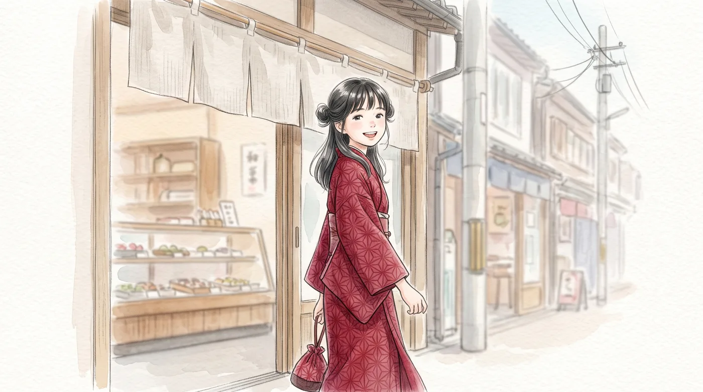 商店街を歩く