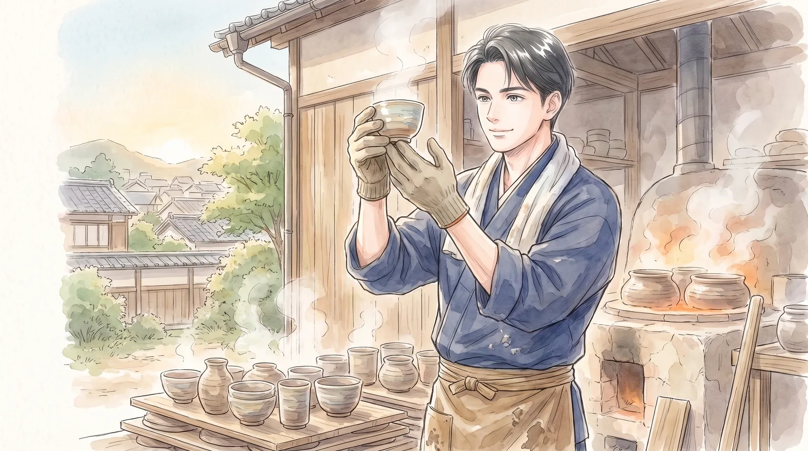窯出しの朝